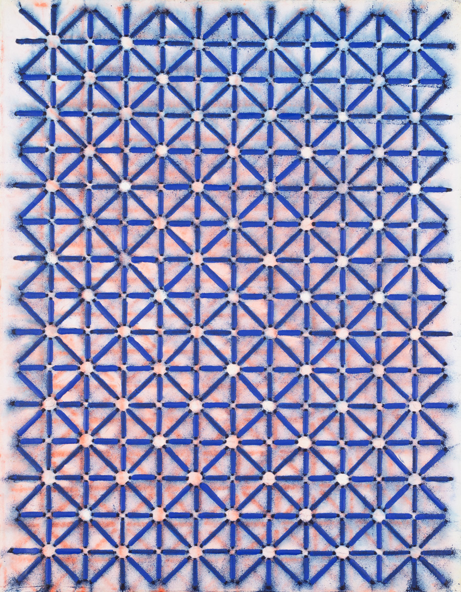 František Kyncl - Oranžovo-modrá struktura, 1990