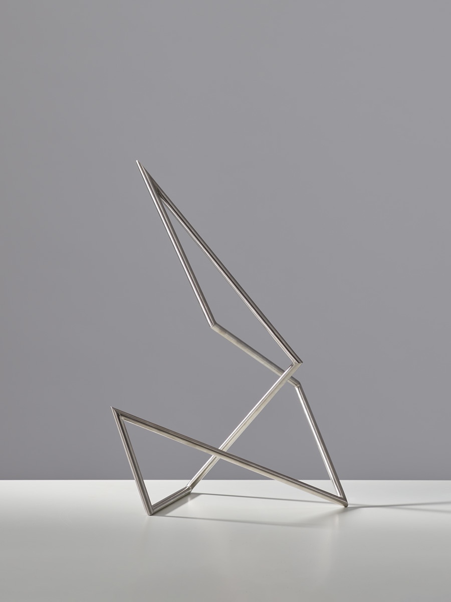 NORBERT THOMAS - SKULPTUR II, EDELSTAHL GEBÜRSTET, 2017